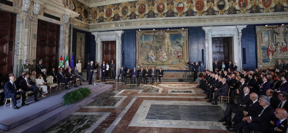 Un momento della cerimonia di commiato dei componenti uscenti del Consiglio Superiore della Magistratura, Roma, 25 settembre 2018. Ansa/Giuseppe Lami