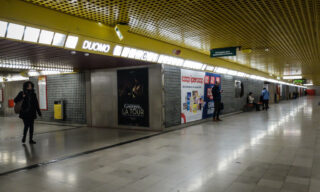Mai così vuota la metropolitana La stazione della fermata Duomo vuota a causa dell'emergenza del coronavirus, Milano 25 febbraio