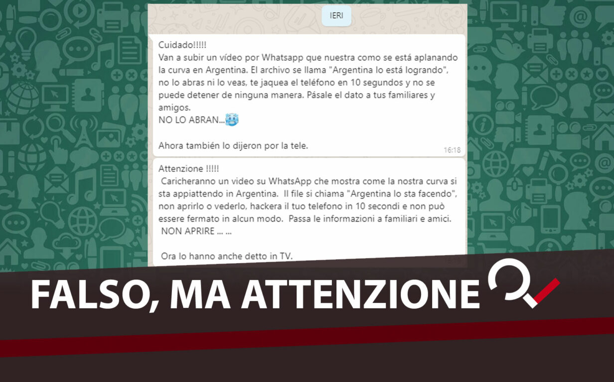 Coronavirus Il Messaggio Whatsapp Sul Fantomatico Video Argentina Lo Sta Facendo Che Vi Hackera Il Cellulare Open