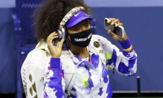US Open tennis championships in New York epa08651822 Noami Osaka of Japan wears a Trayvon Martin mask before her match against Anett Kontaveit of Estonia during the seventh day of the US Open tennis championships at the USTA National Tennis Center in Flushing Meadows, New York, USA, 06 September 2020. Due to the coronavirus pandemic, the US Open is being played without fans and will run from 31 August through to 13 September 2020. EPA/JASON SZENES