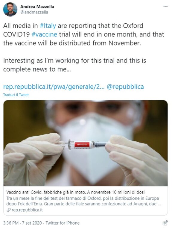 Coronavirus, Conte ha detto in conferenza stampa che il vaccino potrebbe arrivare a dicembre. Sarà così? Coronavirus, Conte ha detto in conferenza stampa che il vaccino potrebbe arrivare a dicembre. Sarà così?