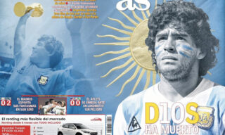 morte-maradona-prima-pagina-as morte-maradona-prima-pagina-as