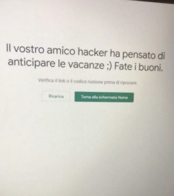 Google Down Le False Schermate Di Meet E Il Fantomatico Attacco Hacker Goliardia Italiana Open