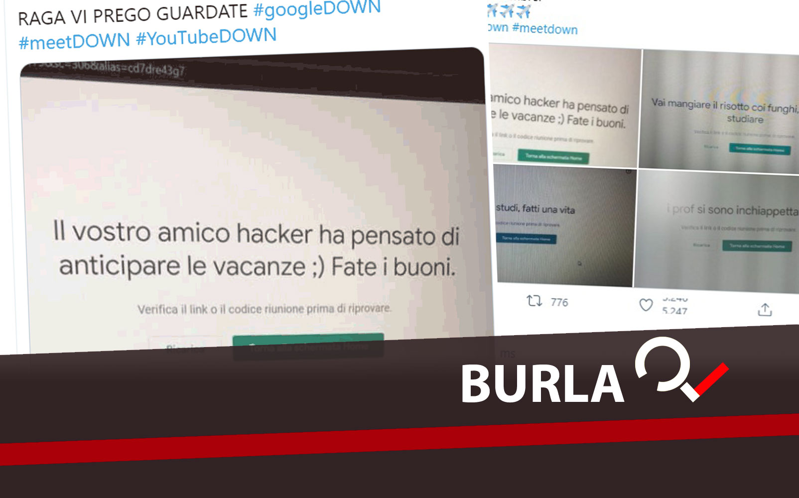 Google Down Le False Schermate Di Meet E Il Fantomatico Attacco Hacker Goliardia Italiana Open