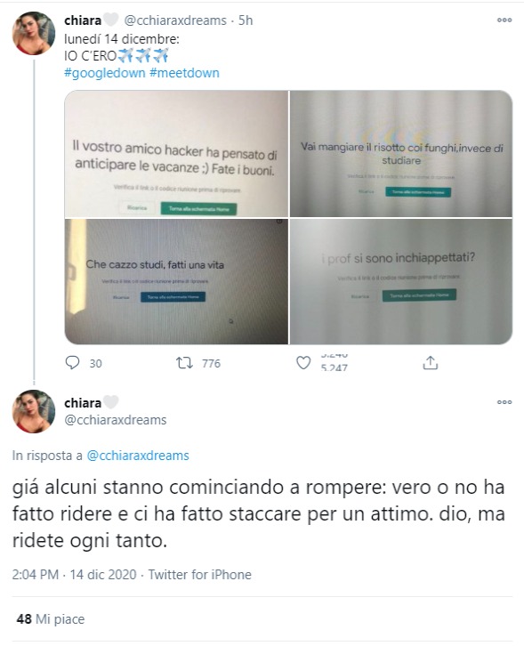Google Down Le False Schermate Di Meet E Il Fantomatico Attacco Hacker Goliardia Italiana Open