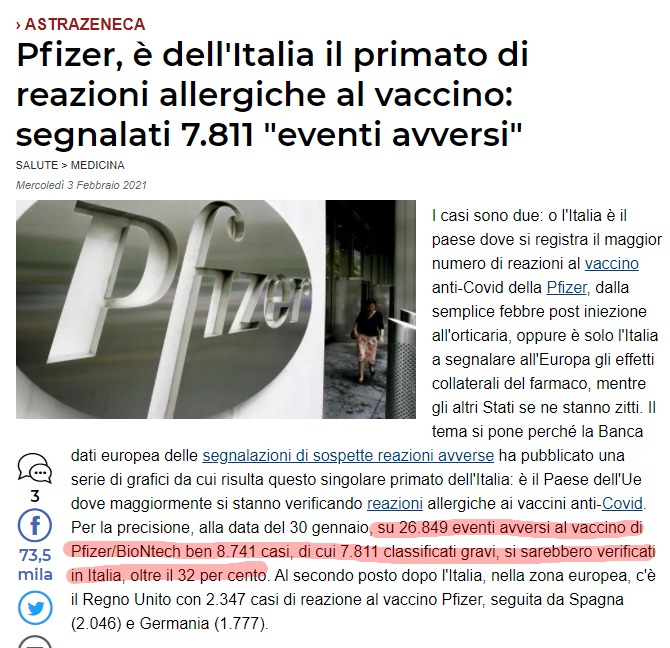 Oltre 7 mila reazioni avverse gravi al vaccino anti Covid-19 in Italia? No!  Ecco i dati e come vanno letti - Open