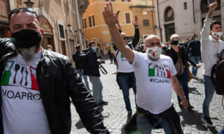 Street traders protest in Rome Street traders protest at Montecitorio Square front Italian Parlament in Rome, Italy, 06 April 2021. They ask to be allowed to reopen and obtain immediate economic helps amid the third Covid-19 wave in Italy. ANSA/MAURIZIO BRAMBATTI