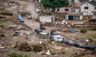 >>>ANSA/ NORD EUROPA IN GINOCCHIO PER IL MALTEMPO,141 MORTI IN GERMANIA A general view shows the district Kreuzberg of Altenahr, western Germany, on July 17, 2021 after heavy rain hit parts of the country, causing widespread flooding and major damage. - Rescue workers scrambled on July 17 to find survivors and victims of the devastation wreaked by the worst floods to hit western Europe in living memory, which have already left more than 150 people dead and dozens more missing. (Photo by Torsten SILZ / AFP)