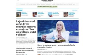 La notizia della morte di Raffaella Carrà su El Pais La notizia della morte di Raffaella Carrà su El Pais