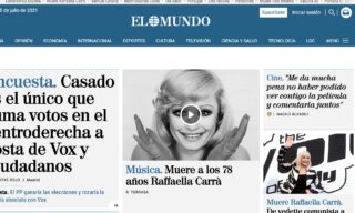 La notizia della morte di Raffaella Carrà su El Mundo La notizia della morte di Raffaella Carrà su El Mundo