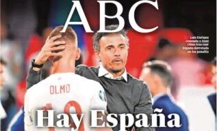 La prima pagina del quotidiano Abc dopo Italia-Spagna La prima pagina del quotidiano Abc dopo Italia-Spagna