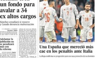 La prima pagina del quotidiano El Pais dopo Italia-Spagna La prima pagina del quotidiano El Pais dopo Italia-Spagna
