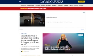 La notizia della morte di Raffaella Carrà su La Vanguardia La notizia della morte di Raffaella Carrà su La Vanguardia