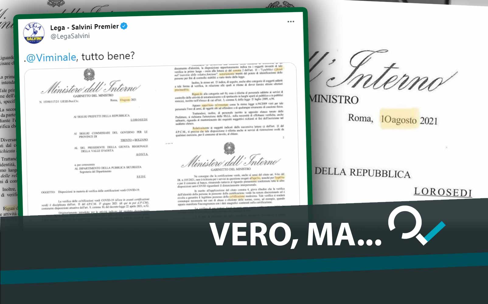 Green pass | la circolare del Viminale piena di errori è vera Ma fotocopiata male - Vimarsana News