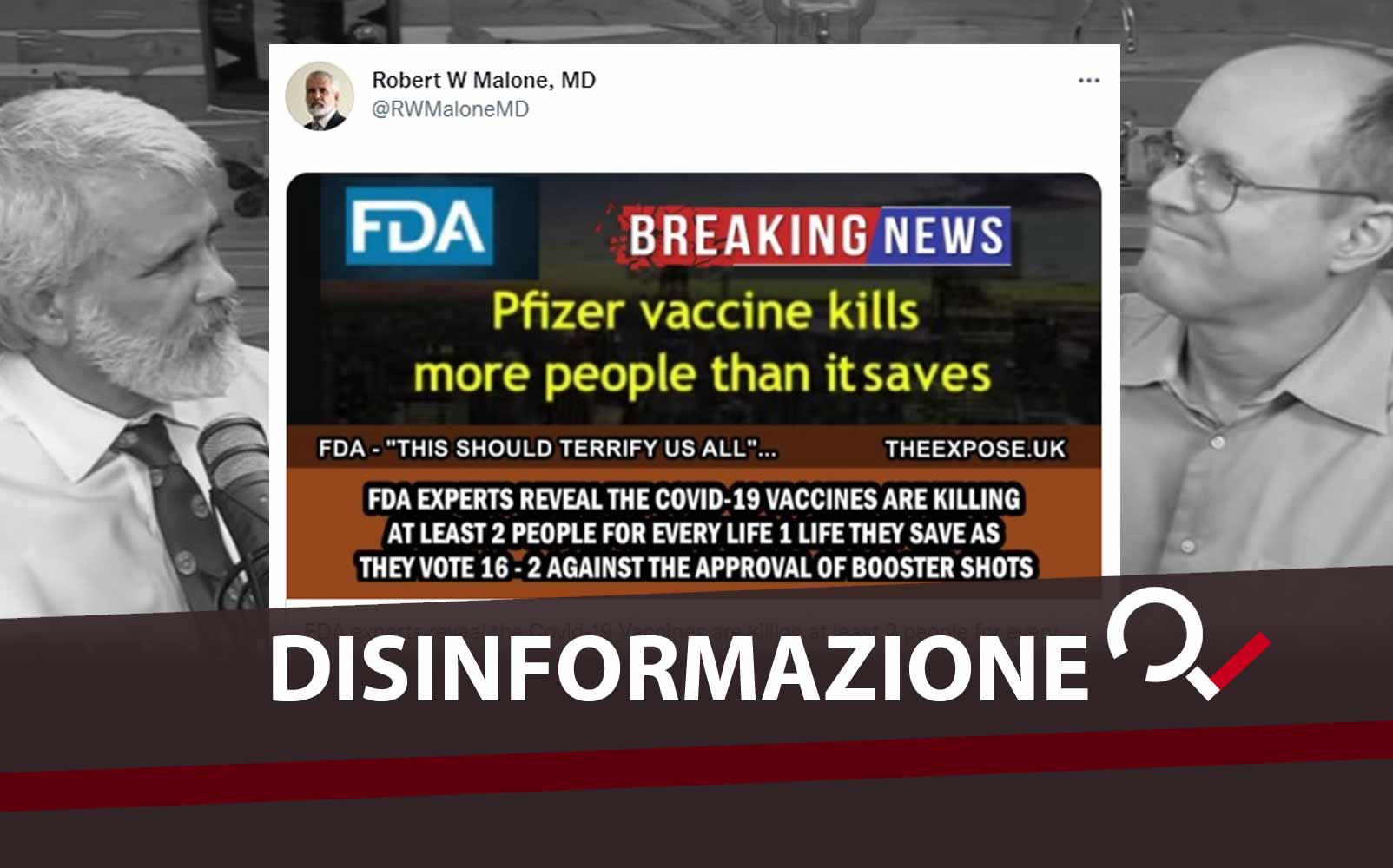 No! La FDA non ha detto che il vaccino Pfizer uccide 2 persone per ogni vita salvata No! La FDA non ha detto che il vaccino Pfizer uccide 2 persone per ogni vita salvata